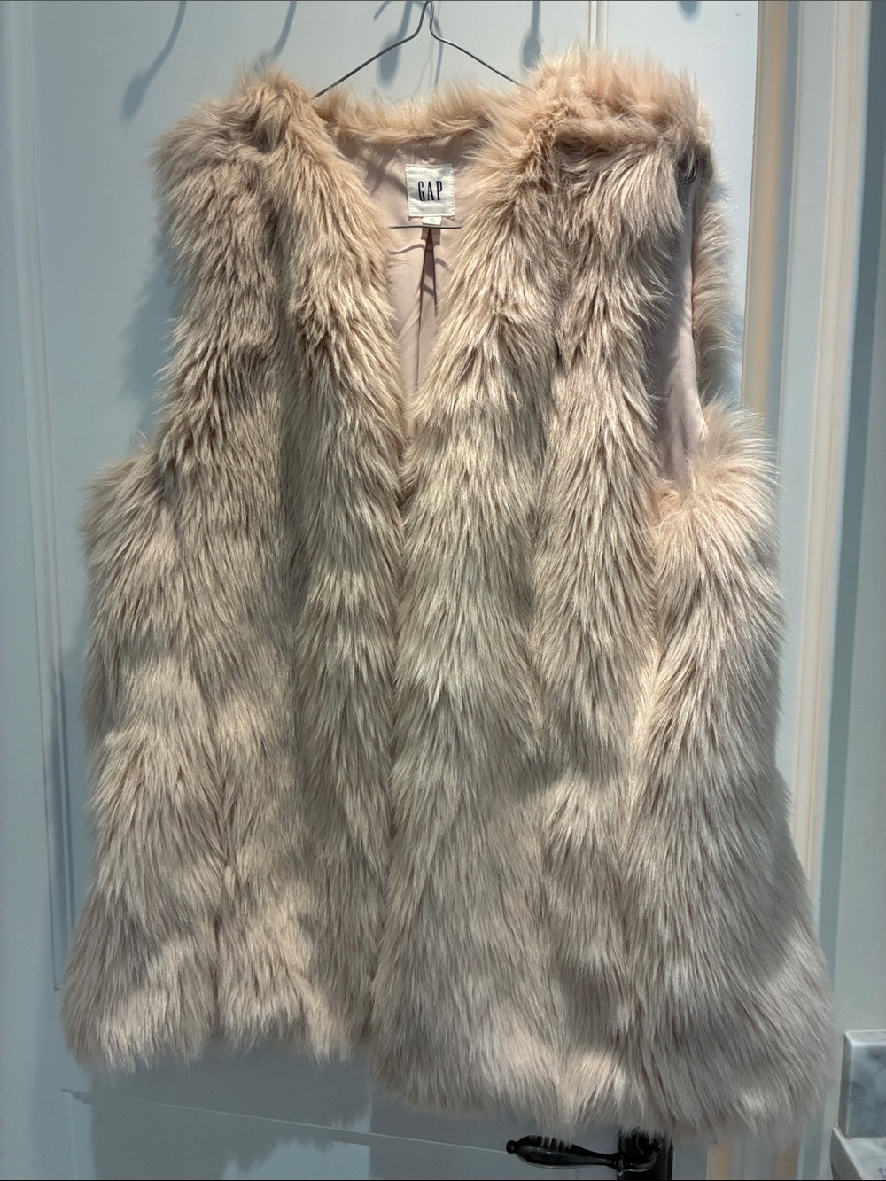 GAP Light Dust Pink Soft Faux Fur Vest 👵MT